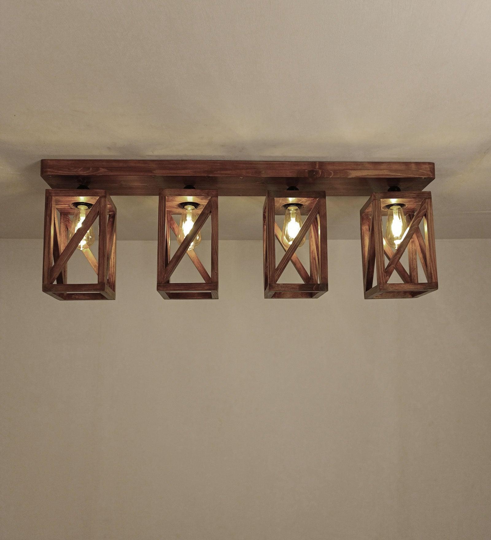 Symmetric Brown 4 Series Ceiling Lamp