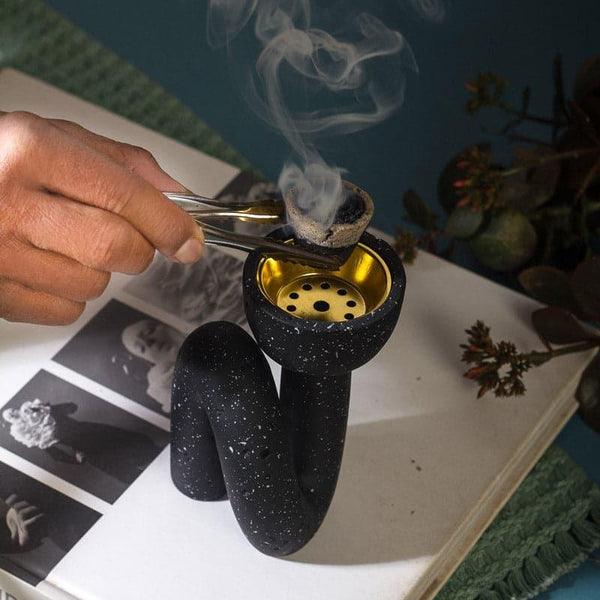 Nega Incense Burner | Loban Burner, Dhoop Dani Dhuni Bakhoor Incense Holder | Dhoop Holder - Black
