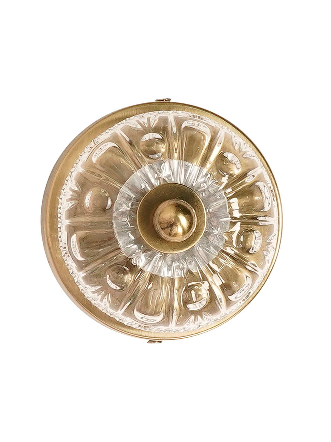 Mini Flushed 6W LED Ceiling Light | Brass
  Antique Finish with Cut Glass Bobeche
