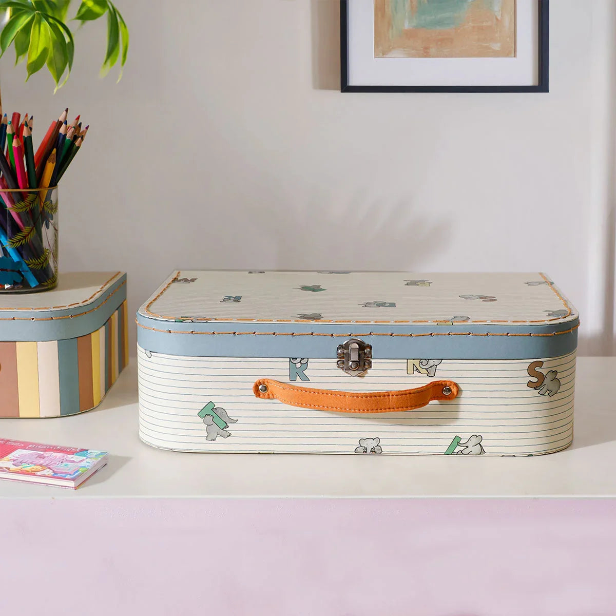 Abc Multi Printed Paper Suitcase