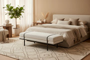Zelmor Metal Bench With Fabric Upholstery