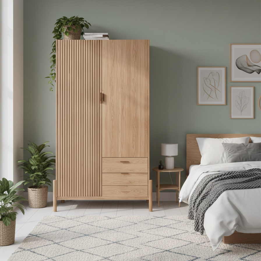 Flute Wardrobe | Mango Wood