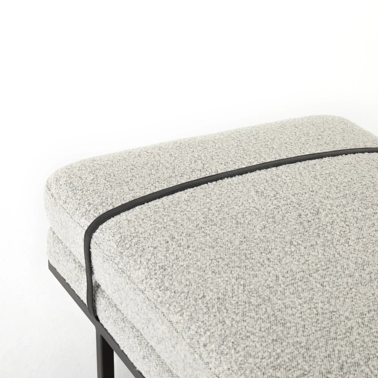 Zelmor Metal Bench With Fabric Upholstery