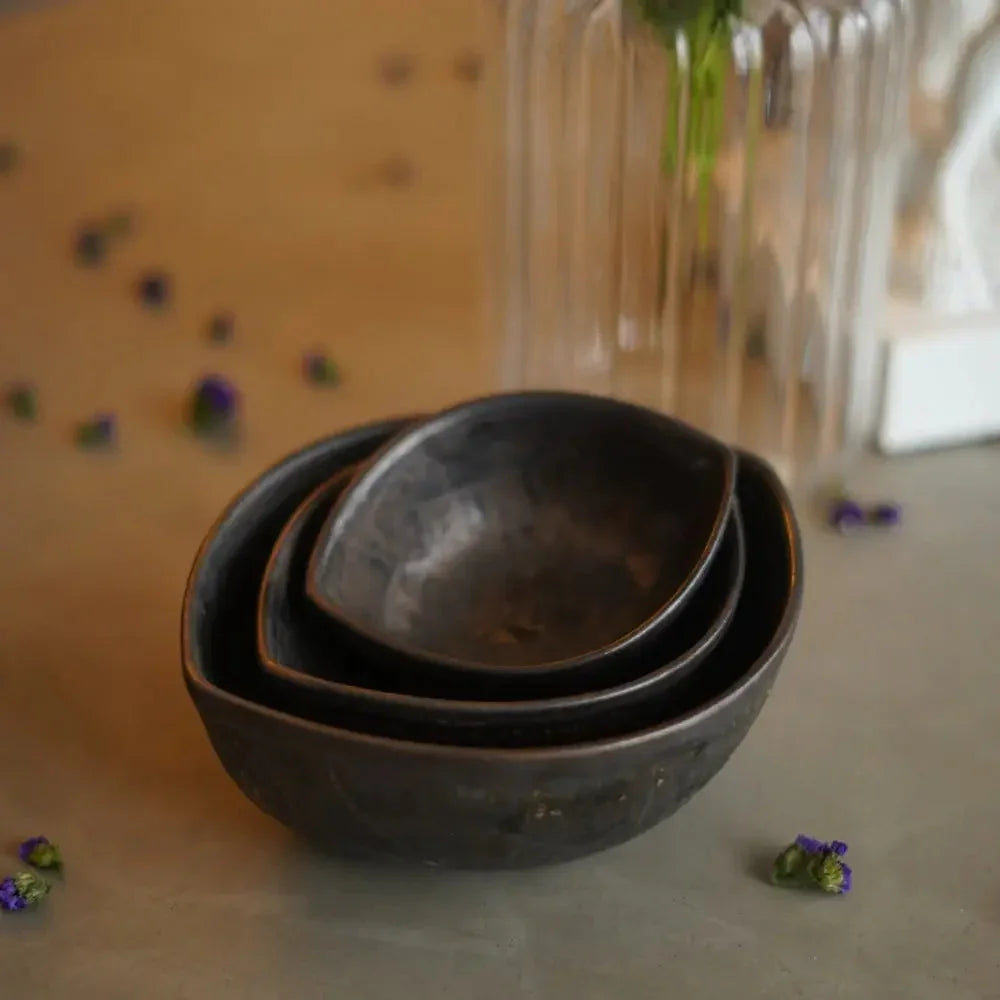 Midnight Black Bowls | Set of 3