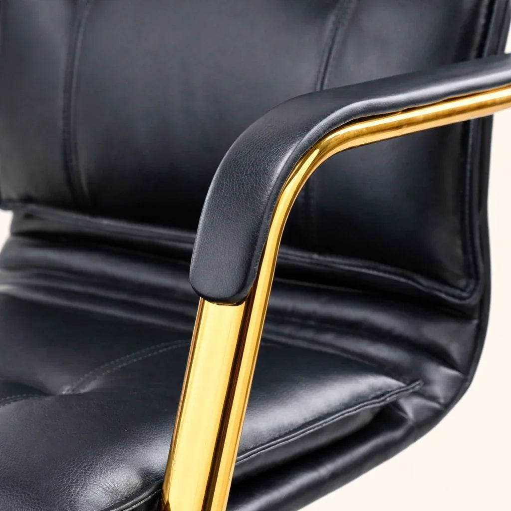 Velvet Office Chair | Ergonomic Study Chair with Metal Legs | Study Chair