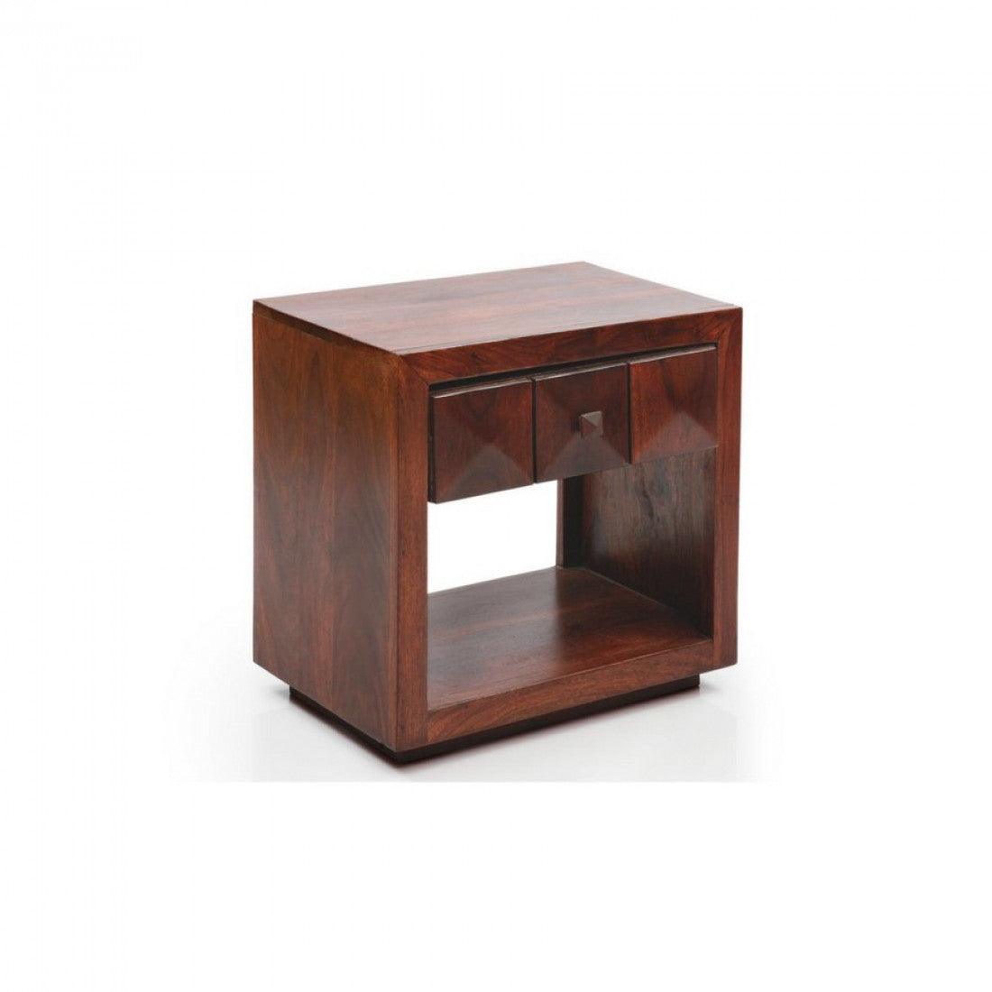 Sanpete Solid Sheesham Wood Side Table with Storage | Bedside & Sofa Side Table with drawer