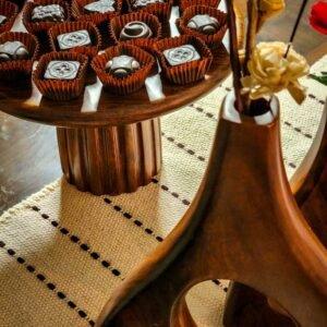 Cake Stand | Indian Rosewood Natural Wooden Cake Stand - 1 Pc