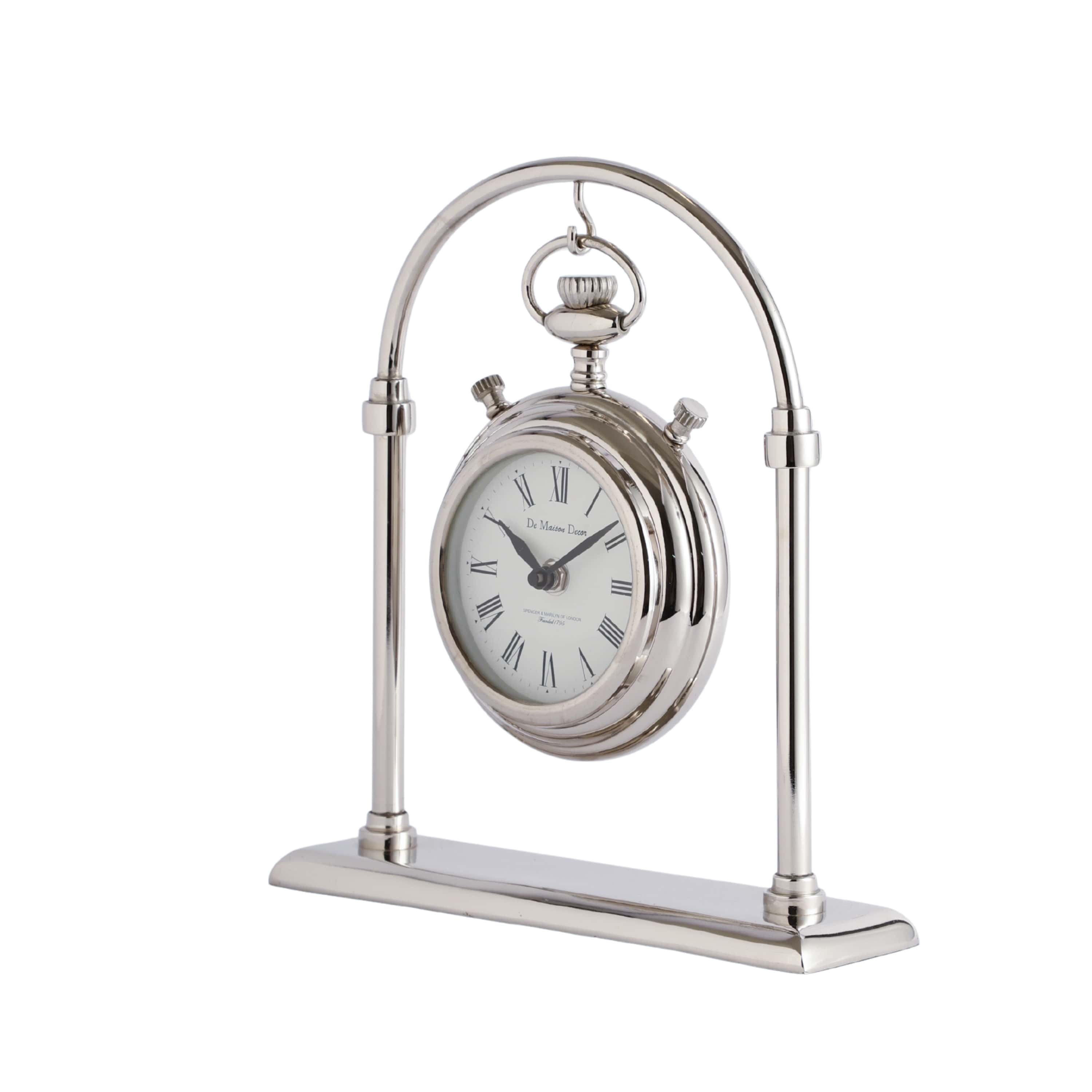 Archway Timepiece Silver Table Clock