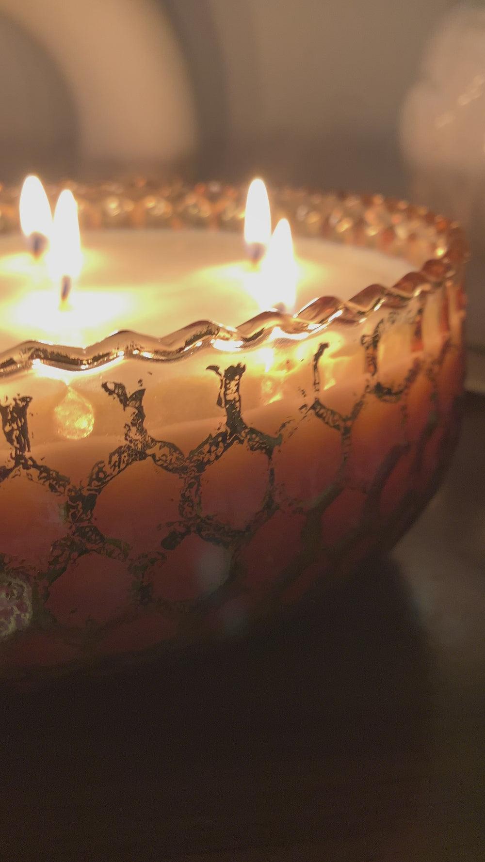 Honey Comb Gold Foiled-Flat Bowl