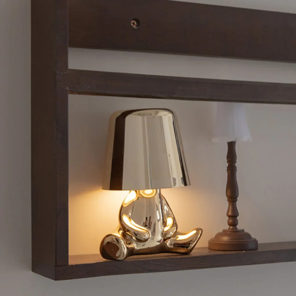 Zoid Cordless LED Table Lamp for Living Room | Rechargeable Resin Lamp with Touch Dimmer for Mood Lighting