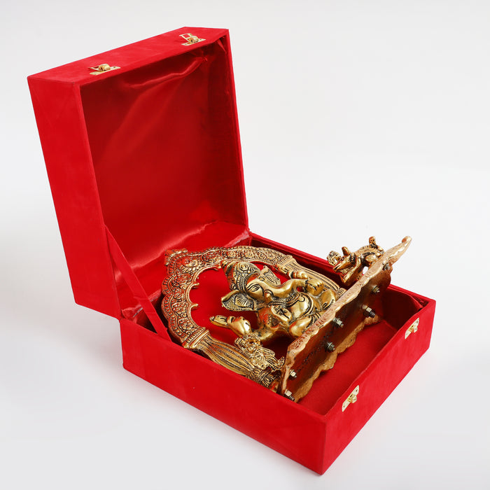 Lord Ganesh Figurine Presented in a Rich Red Velvet Box