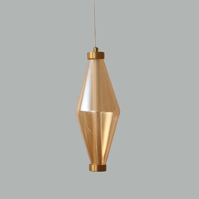 Modern Brass Prism Pendant Light