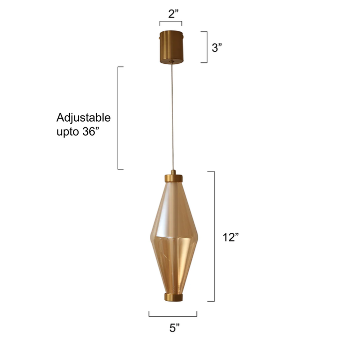 Modern Brass Prism Pendant Light