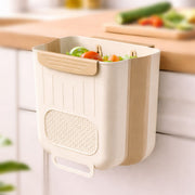Mini Foldable Hanging Dustbin for Kitchen Cabinet | Wall Mount Garbage Bin No Bend | Medium Capacity Waste Container for Home, Kitchen, Bathroom & Cabinet Door