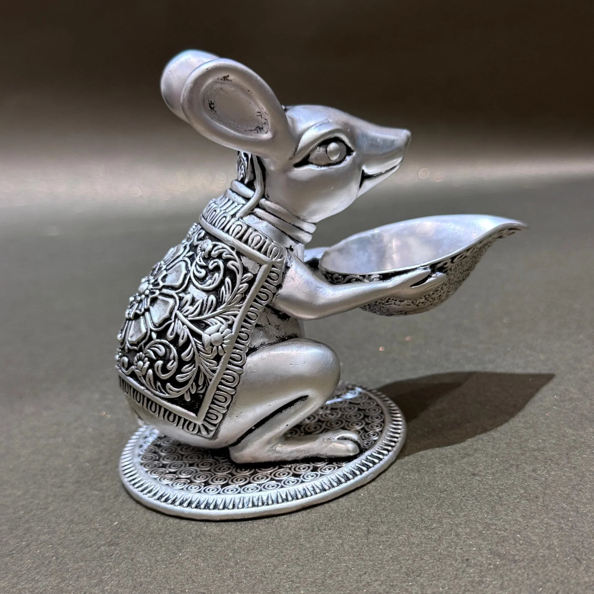 Pure Silver Plated Brass Mushak Diya