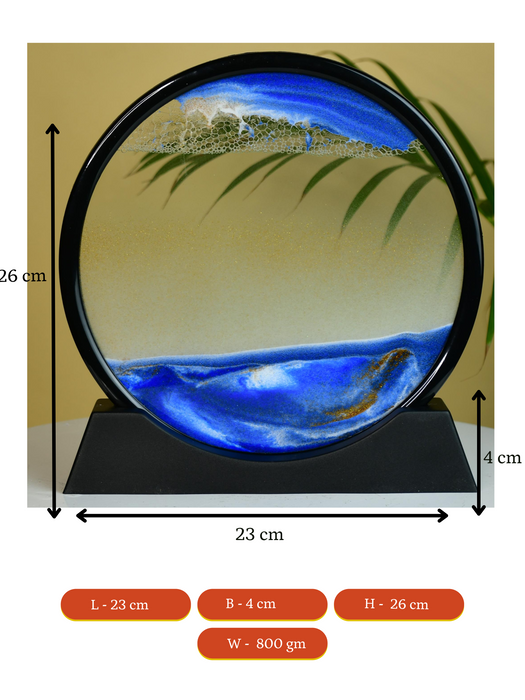 Circular Glass Sand Art – Elegant Moving Sand Sculpture for Trendy Home Decor & Gifts