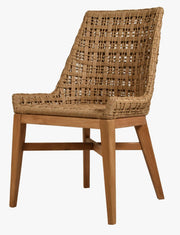 Santika Dining Chair | Teakwood & Wicker Luxury Armless Chair