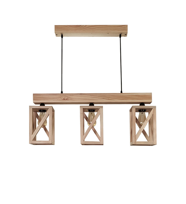 Symmetric Wooden 3 Series Hanging Lamp