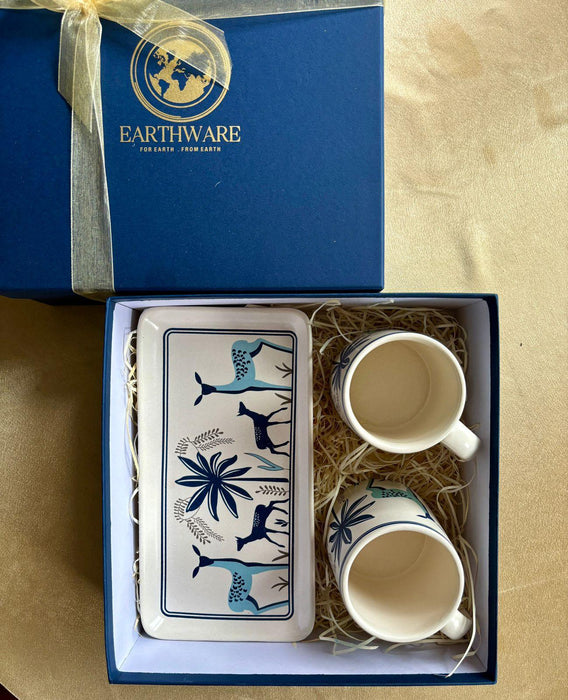 Deer Hamper Gift Set | Modern Platter & Cups with Gift Box