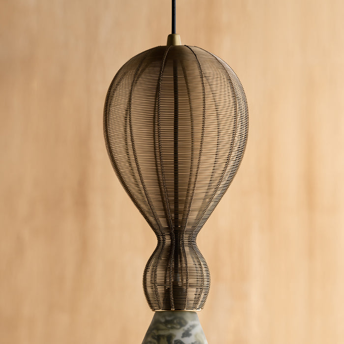 Bella Green OVAL Hanging Lamp