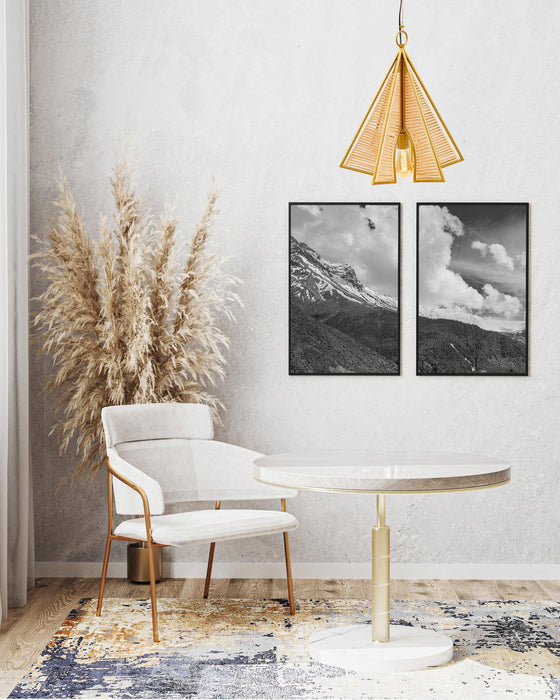 Quad Metal Triangular Pendant Light | Hanging Lamp For Living Room & Home Decor