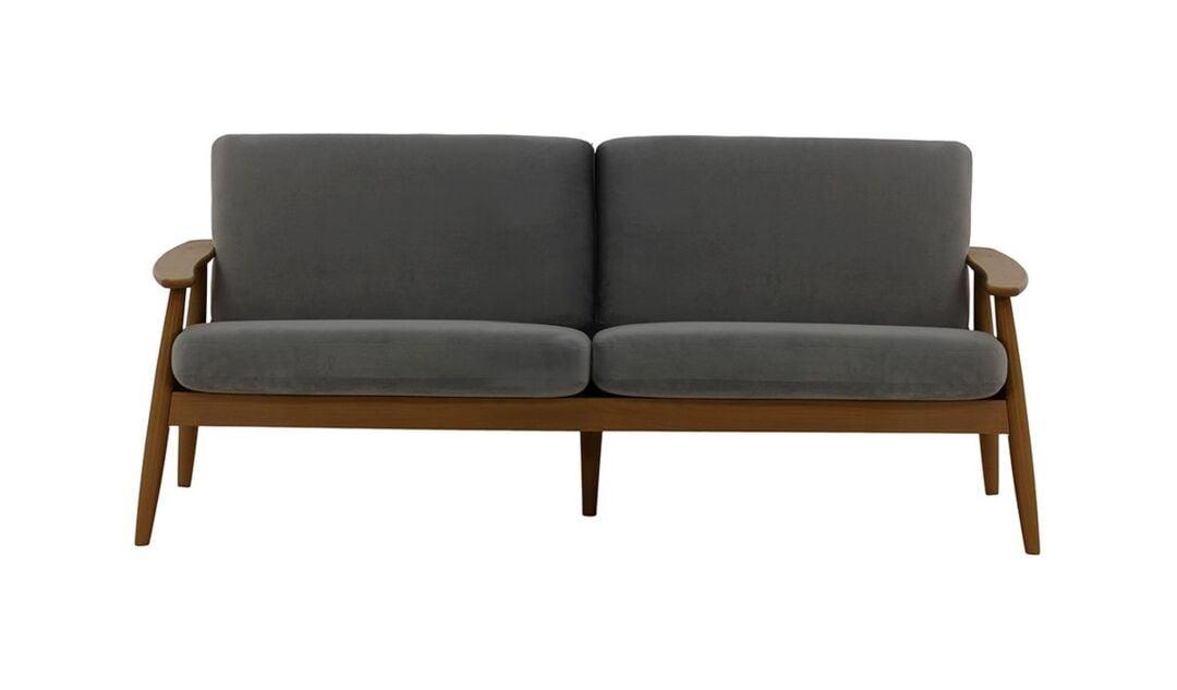 Savana 2 Seater Sofa | Sheesham Wood & Velvet Fabric