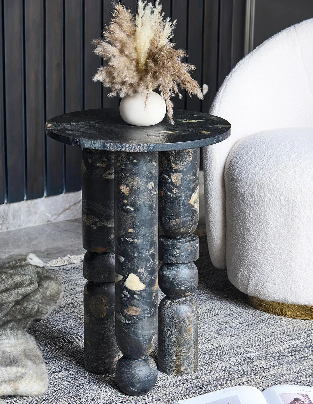 Ribl - Marinace Black Marble | Side Table
