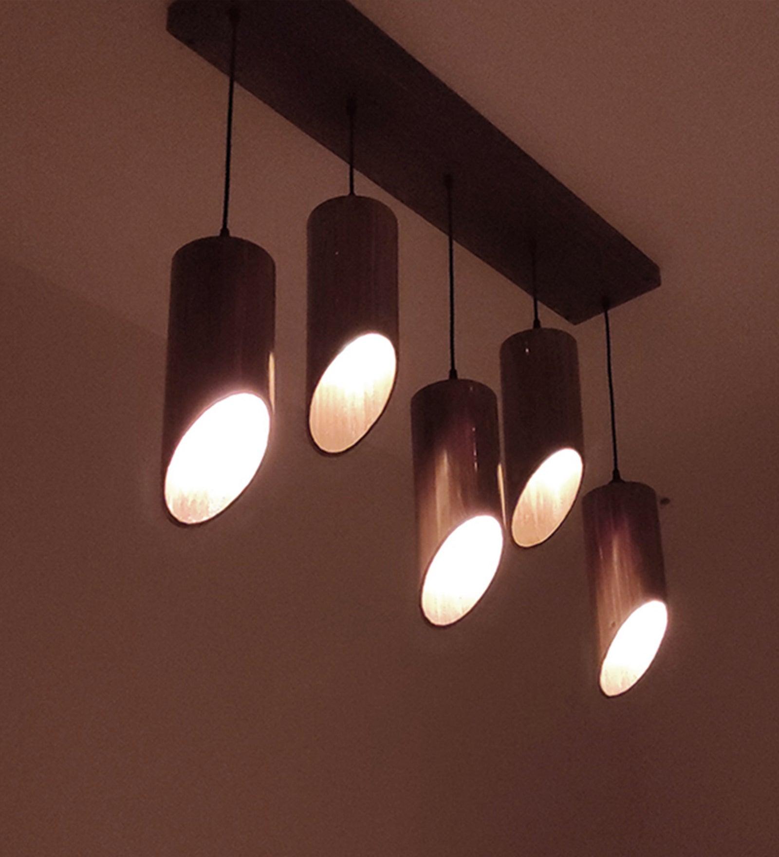 Cedar Brown Wooden 5 Series Hanging Lamp