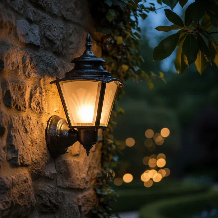 Classic Silver Grey Outdoor Wall Light