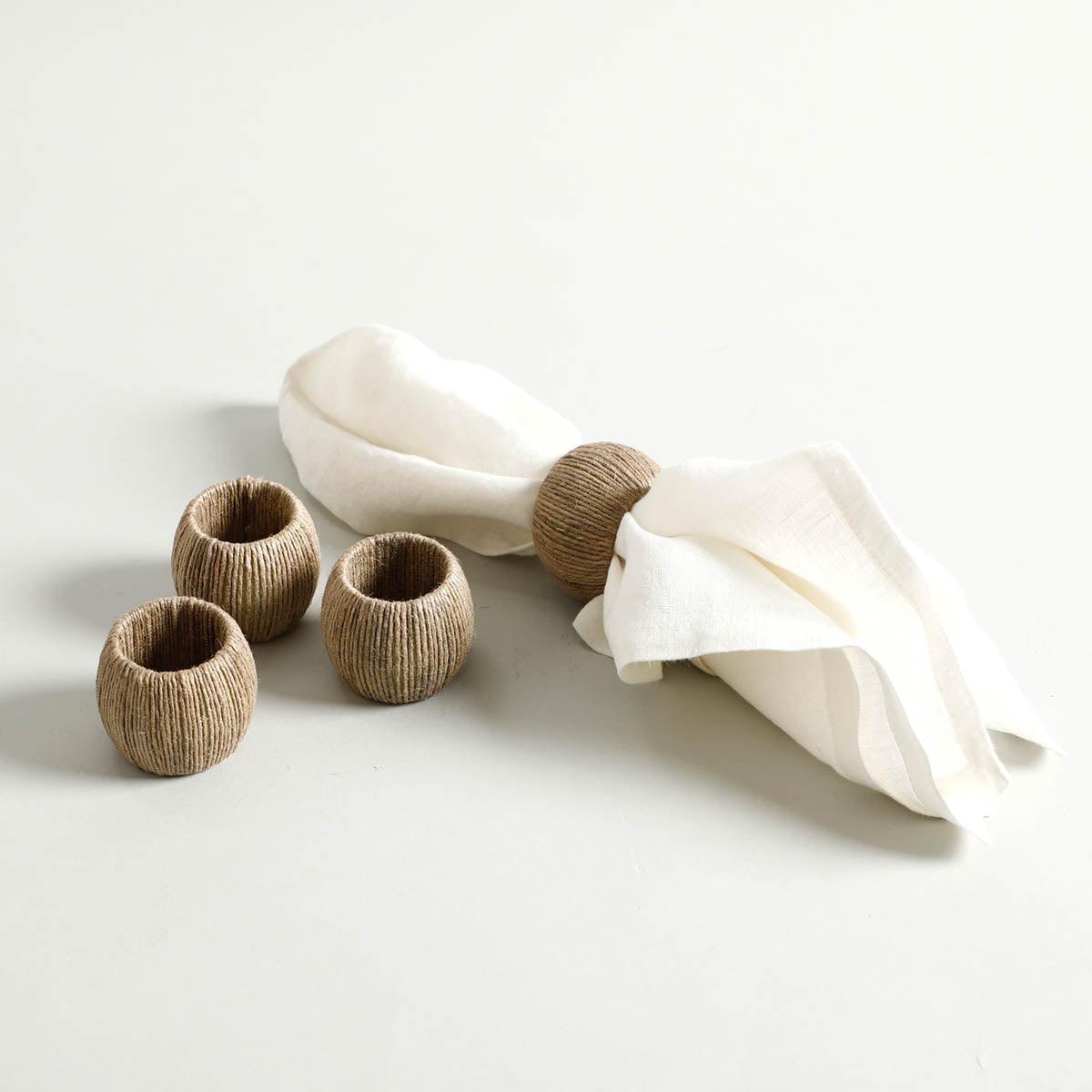 Caspian Napkin Ring Set of 4 | Jute