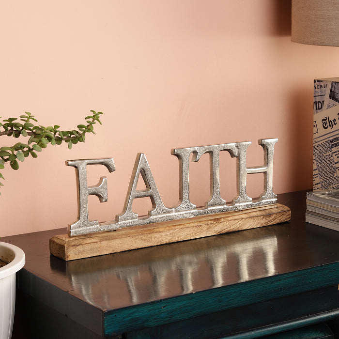 Metal Free Standing Tabletop Faith Sign