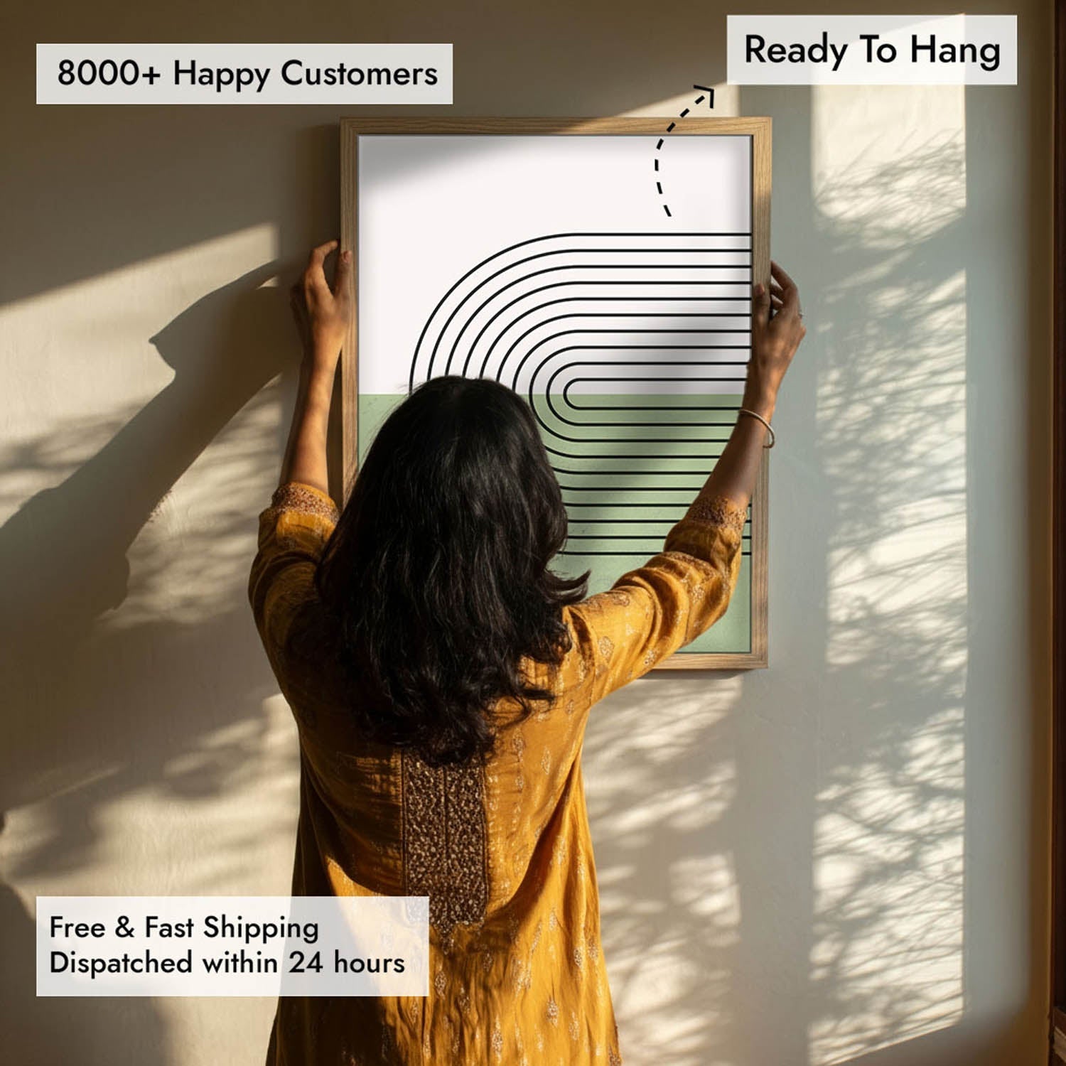 Cerchio Green Wall Painting