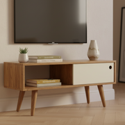 Hand-Painted Wooden Media Unit | Solid Mango Wood TV Console for Modern Homes | TV Unit