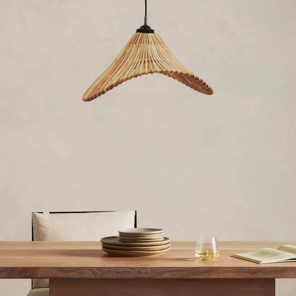 ALO Handwoven Rattan Pendant Lamp | Sculptural Ambient Ceiling Light Lamp