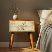 Green Floral Screen Printed Bedside