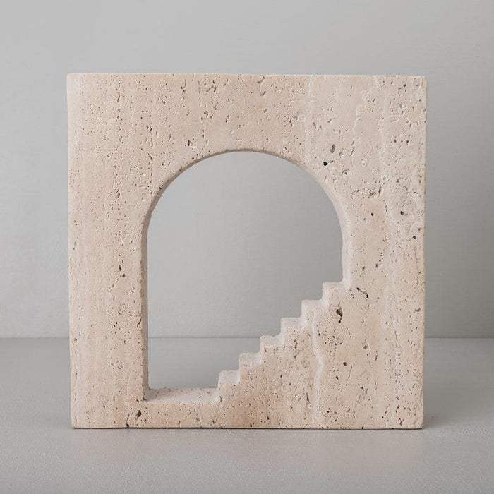 Travertine Architectural Artifact for Table Decor | Showpieces for Bedside Table