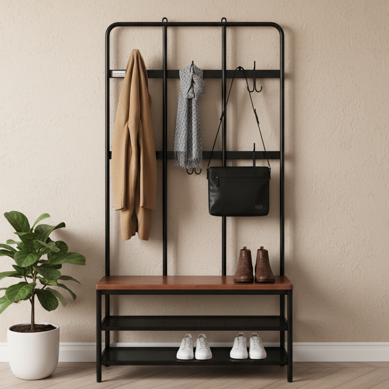 Multipurpose Hanger Rack with Storage Rack