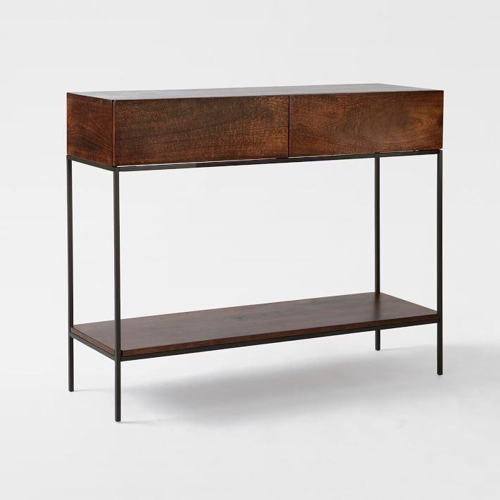 Industrial Console Table Honey | Honey and Metal Black