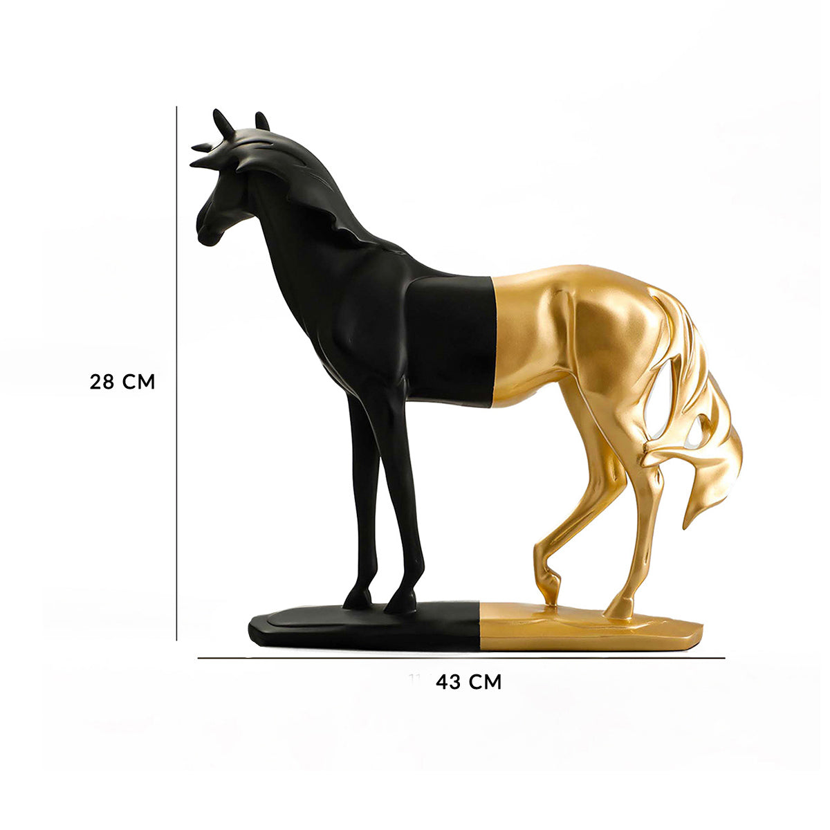 Cavallo Horse Sculpture Black & Gold