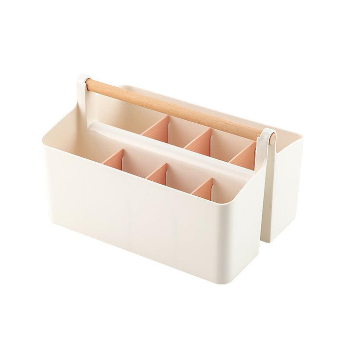 Portable Storage Caddy with Adjustable Dividers for Kitchen