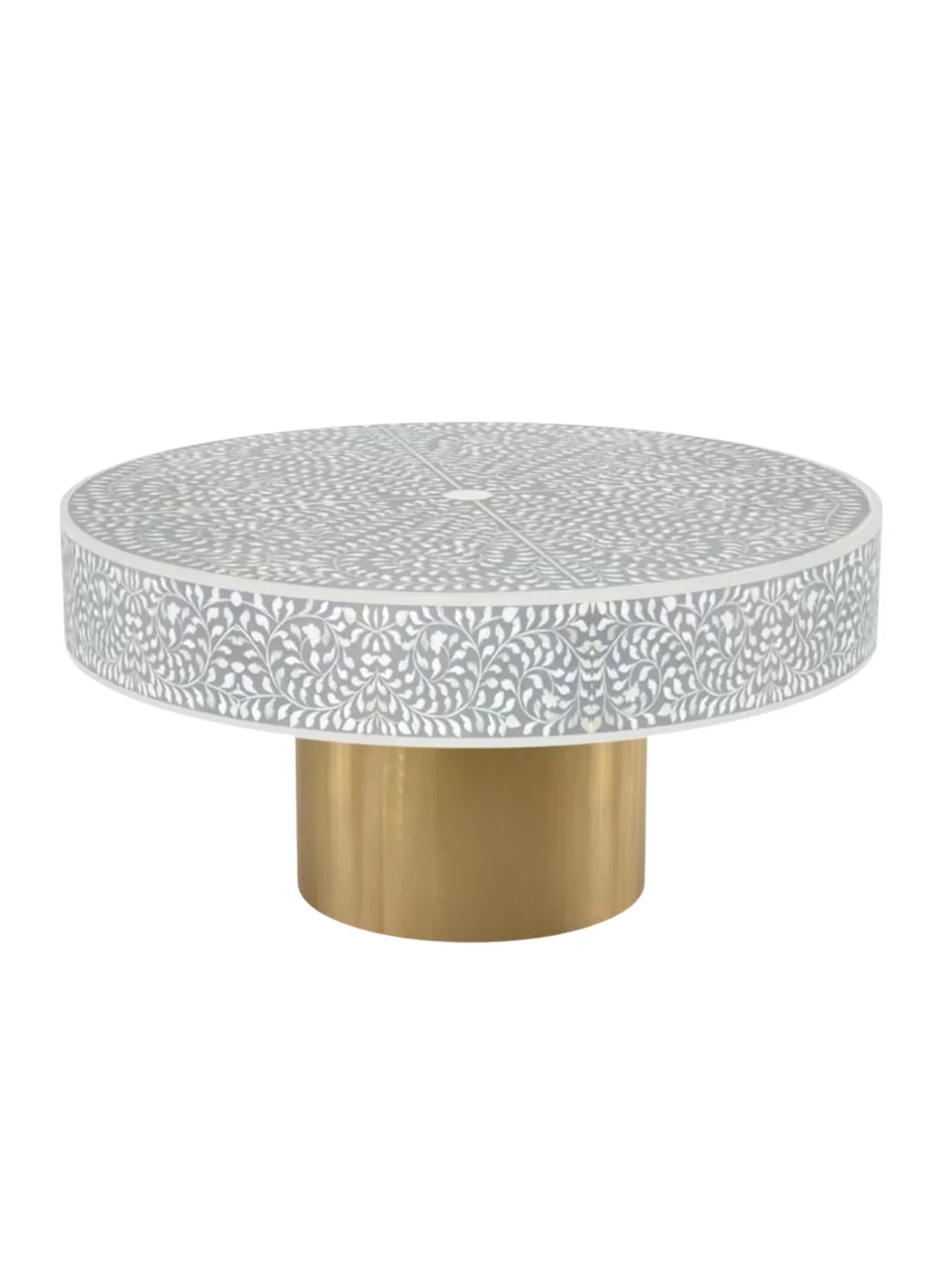 Inlay Blue Round Coffee Table - Cleo