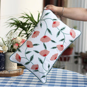Garden Charm Decorative Sofa Cushion Cover | Hand Embroidered Cotton Cushion Cover