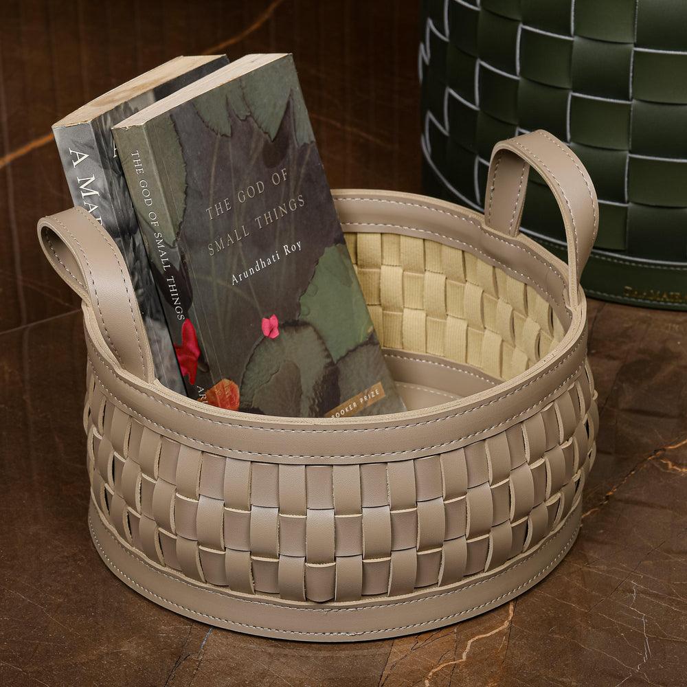 Aubrey Leather Basket