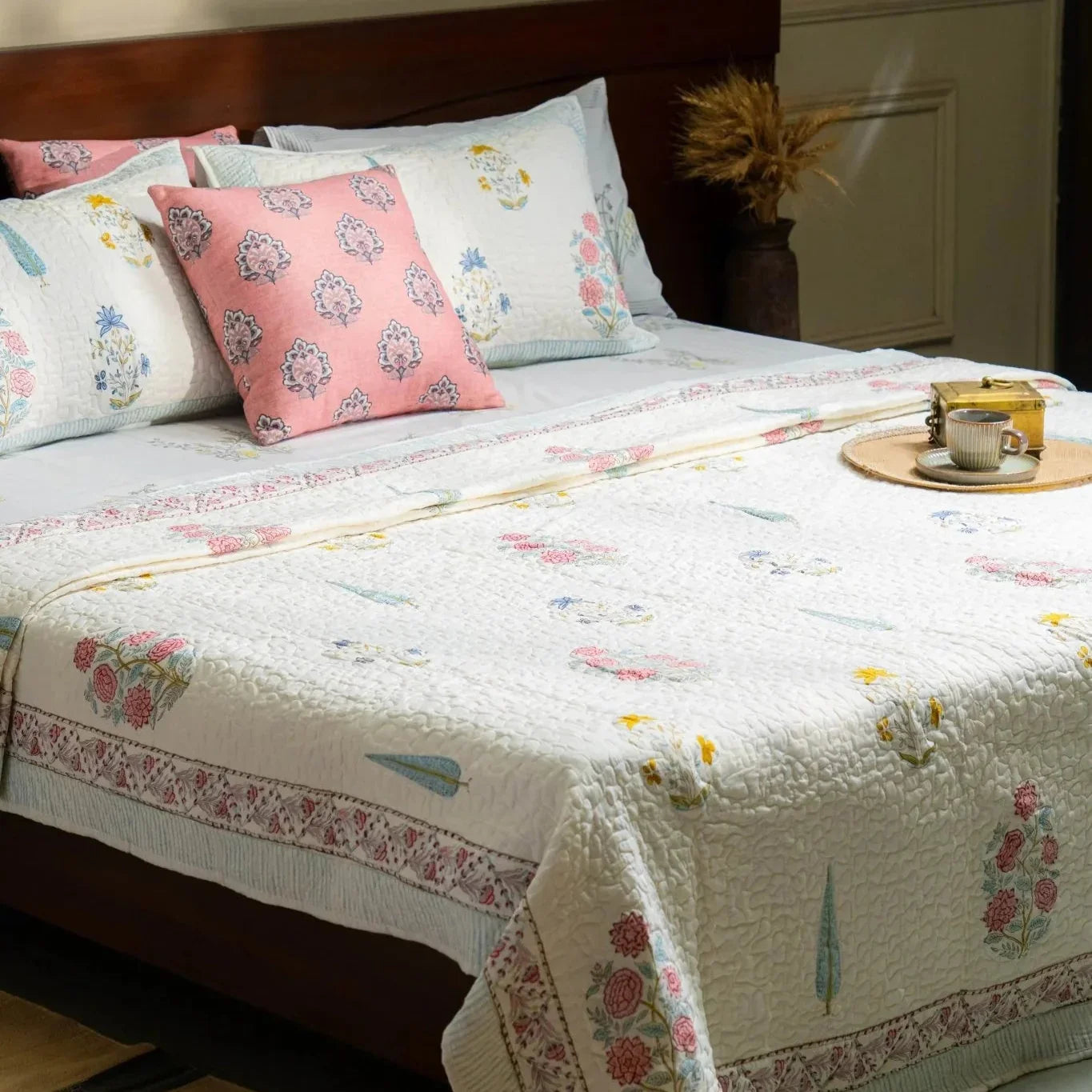 Champa Saanjh Quilted Bed Cover