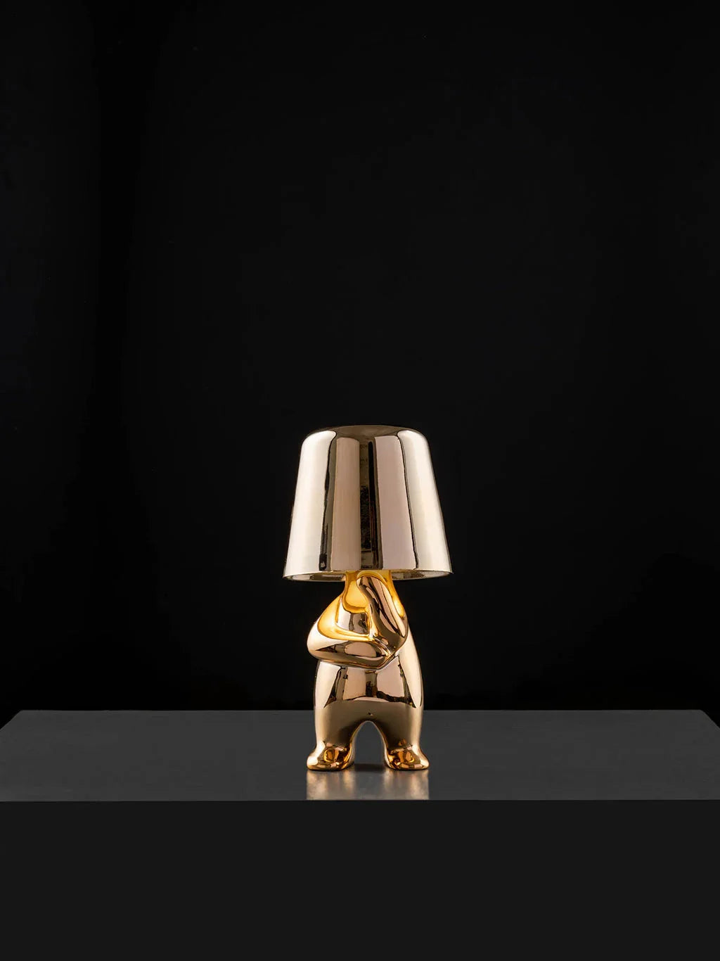 Zoid Cordless Rechargeable LED Table Lamp for Living Room | Gold Resin Mood Light Lamp