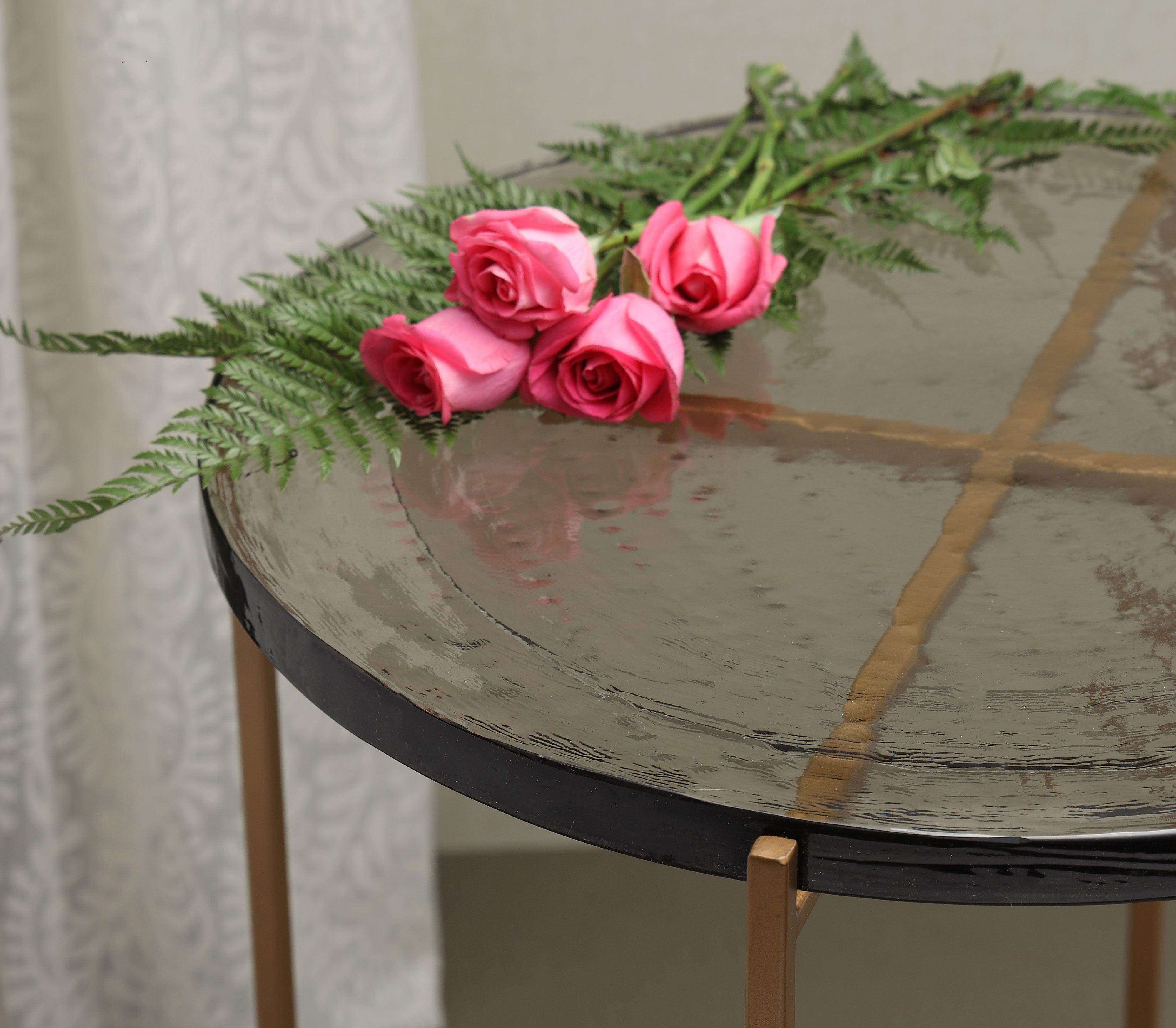 Panoplay Side Table for Living Room | Decorative Glass Tea Table  | Designer End Table