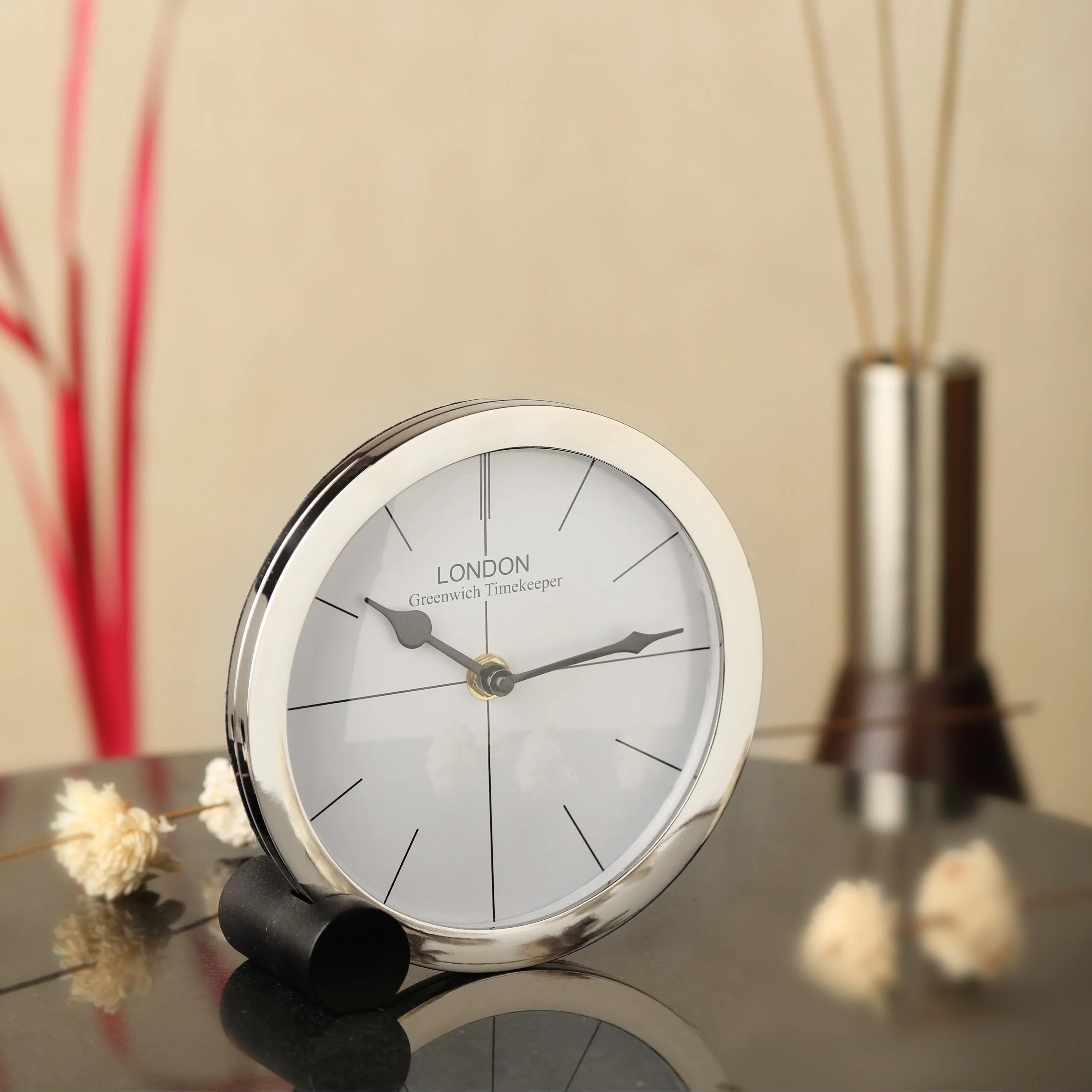 langston table clock in white