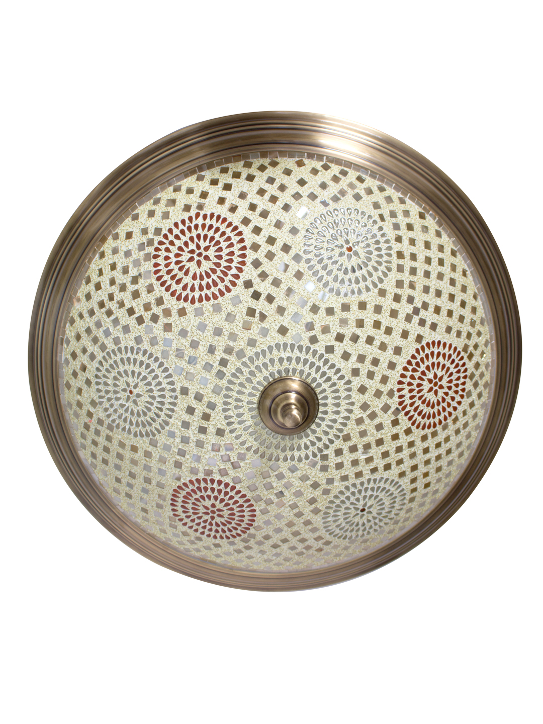 Dish Tilak Antique Brass 5 Light Flush
  Mount Ceiling Light
