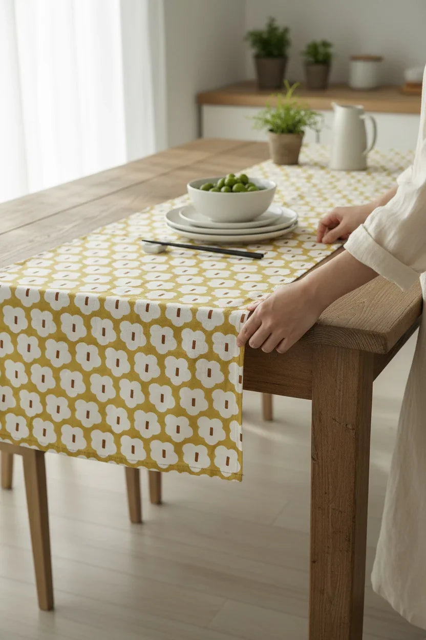 Buttonflower Brunch | Table Runner | Cotton