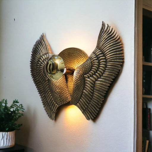 Buy Wall Light - Adler Wing Wall Light | Hanging Lamp for Living Room by Home Blitz on IKIRU online store